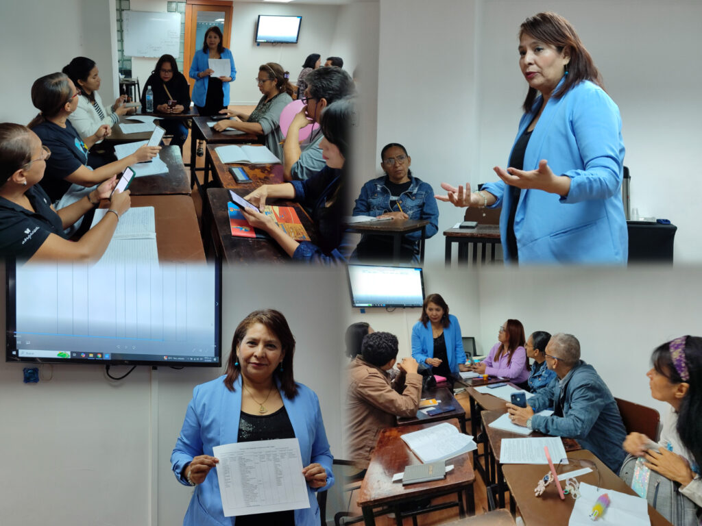 Planificación y evaluación de un taller con la profesora Ruth de Esparragoza